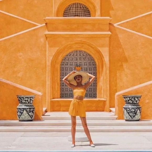 NWOT L'Academie  The Roxy Short in Orange - Picture 3 of 11